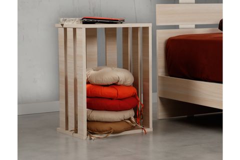 HUGA ÇİFT KİŞİLİK AHŞAP KARYOLA KOMODİN TAKIM MEŞE,160X200