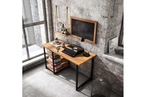 WOODESK MASİF ÜÇLÜ ÇALIŞMA MASASI TAKIMI, TİK RENK, CPT4606 140