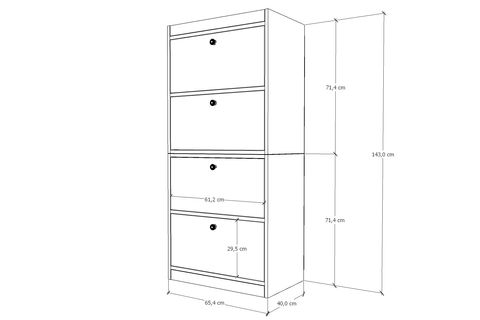 BK ÇOK AMAÇLI DOLAP, 4 KAPAKLI, ÇAD