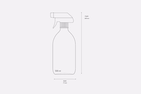 TRİCHİ DESİGN 500ML AMBER CAM SIVI SABUNLUK VE SPREY ŞİŞE PP ETİKETLİ ÜÇLÜ SET
