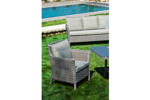 LENTA RATTAN BAHÇE MOBİLYASI, GRİ, 3+1+1