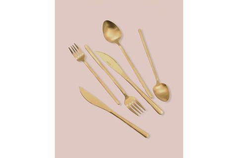 THE MİA GİALLO ÇATAL KAŞIK BIÇAK TAKIMI MAT GOLD 36 PARÇA