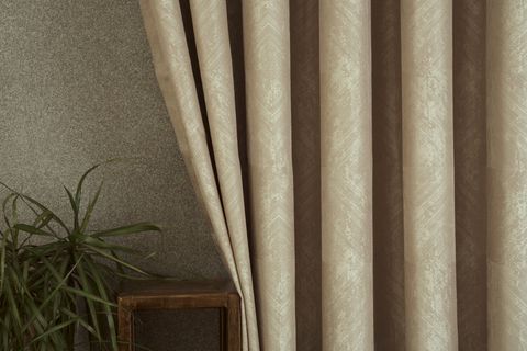 MASSARELLİ FON PERDE PRİZMA DESEN AÇIK BEJ 1-2,5 ORTA SIK PİLE 90X260