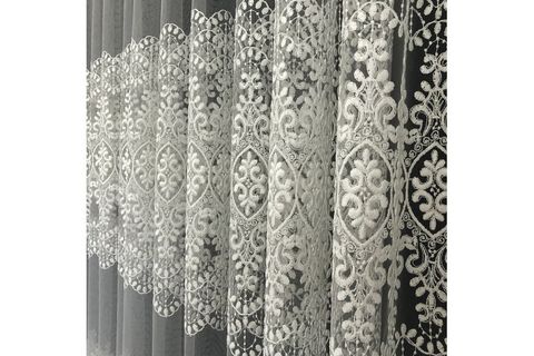 NAZA TÜL PERDE AVANGARD MODEL YOĞUN İŞLEMELİ SIRALI 1'E 2 SEYREK PİLELİ 180 CM 250X180
