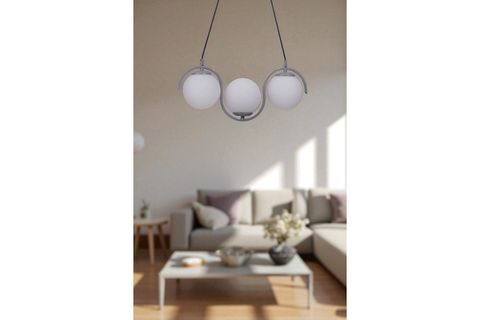 ZOE ÜÇLÜ GRİ BEYAZ CAMLI SARKIT