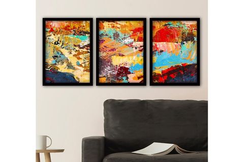 TABLO CENTER ÜÇLÜ TABLO SETİ, SİYAH ÇERÇEVE, 35X45, 3SC146