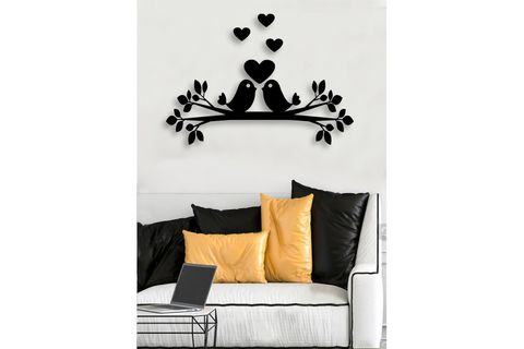 KUŞLAR VE KALP 35X50CM MDF DUVAR TABLOSU DVR569348554