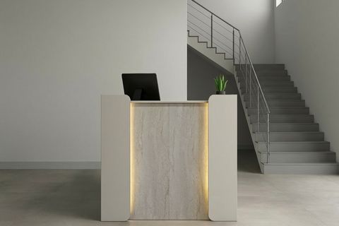 LEDLİ KARŞILAMA BANKOSU, KUMTAŞI, 110 CM
