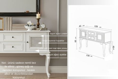 OLİVİA HAZERAN DETAYLI KONSOL, LAKE BEYAZ