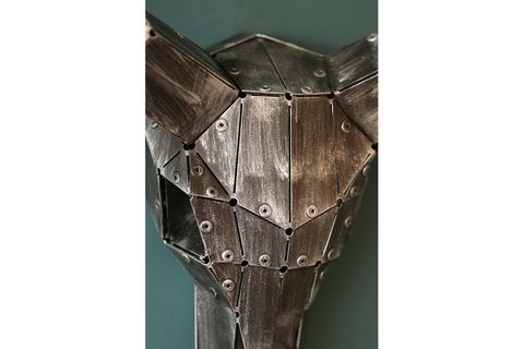 CUSTOM SKULL 3 BOYUTLU METAL BUFALO KURUKAFASI HEYKELİ DUVAR DEKORU