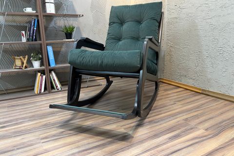 KONTES SALLANAN SANDALYE, HAKİ YEŞİL, WENGE SİYAH