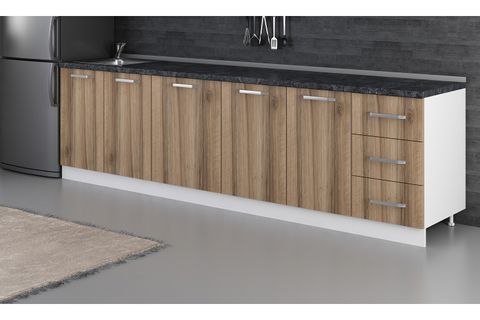MİNAR 290 CM MUTFAK DOLABI BEYAZ DORE 290-D1-ALT MODÜL