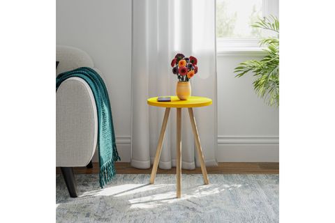 YURİ YUVARLAK YAN SEHPA, SARI