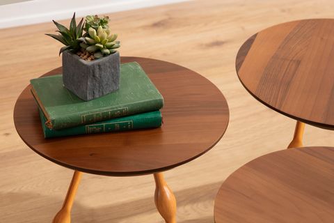 RETRO ZİGON SEHPA, ÜÇLÜ, CEVİZ