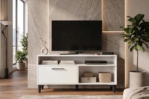 NUR BEYAZ TV ÜNİTESİ, 120 CM
