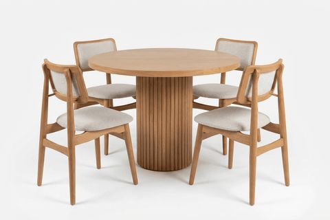 PALMA DÖŞEMELİ SANDALYE AHŞAP MASA TAKIMI, 90X90