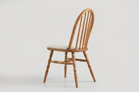MOTİFLİ ADA SANDALYE, NATUREL AHŞAP, KREM KUMAŞ