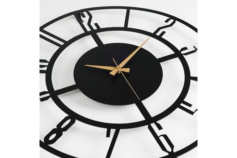 BUNNELA METAL SİYAH DUVAR SAATİ, 50X50 CM