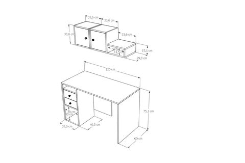MAKSİMALİST ÇALIŞMA MASASI, 2 KAPAKLI 2 ÇEKMECELİ
