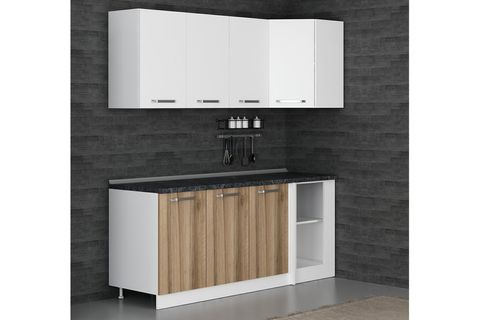 MİNAR 195CM KÖŞE MUTFAK DOLABI BEYAZ DORE K195D1