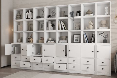 ZARA MODÜLER DOLAPLI ÇEKMECELİ ÇALIŞMA ODASI KİTAPLIĞI BEYAZ NRG KTP 1111
