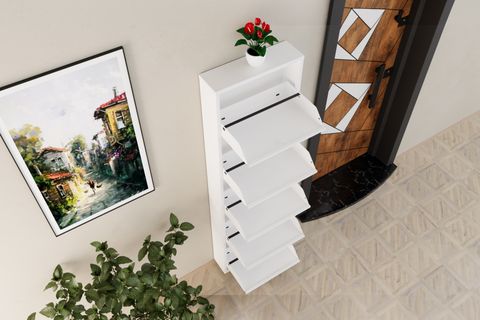 LİNEA METAL AYAKKABILIK, BEYAZ, 5 KAPAKLI