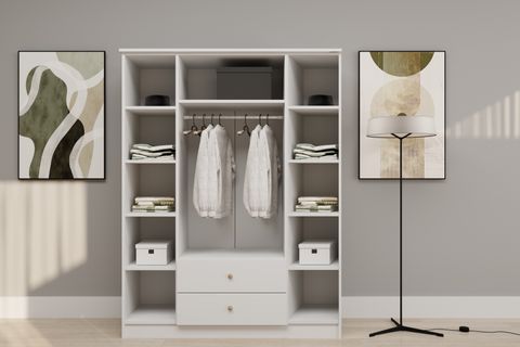 SPRİNG GARDIROP, 4 KAPAKLI, 2 ÇEKMECELİ, 140X50X210 CM