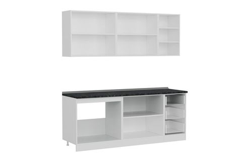 MİNAR PRAGA 205 CM MUTFAK DOLABI BEYAZ DORE 2