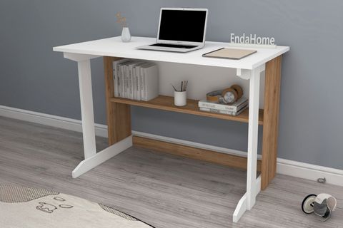 PİLLAR GENİŞ ÇALIŞMA MASASI, ATLANTİK ÇAM BEYAZ, 100X56 CM