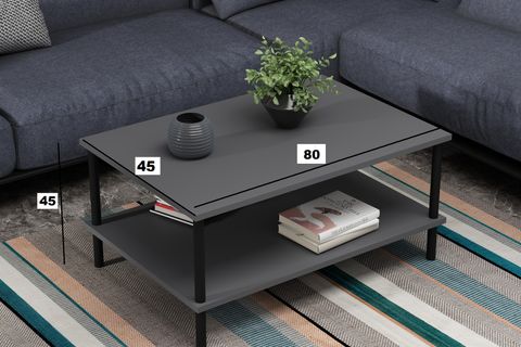 LONDRA ORTA SEHPA, ANTRASİT (SİYAH AYAK)