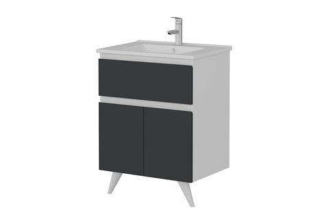 NİKA BANYO DOLABI ALT 65CM AY2K1Ç ETJ BEYAZ ANTRASİT