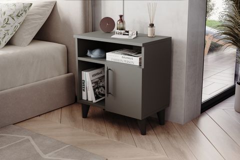 KOMMEN KOMODİN, ANTRASİT, 3 BÖLMELİ