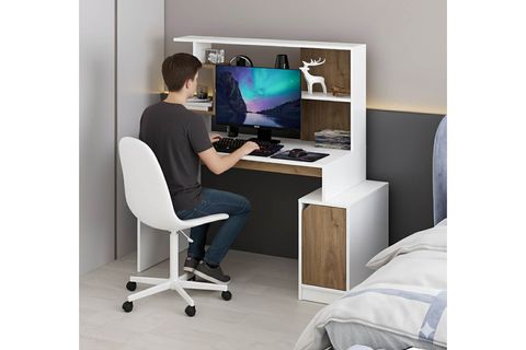 ARLENA ÇALIŞMA MASASI, BEYAZ RAHLE