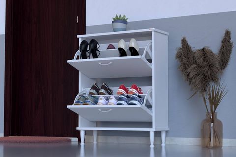 UMAY AYAKLI 72 CM 2 DÜŞER KAPAKLI AYAKKABILIK, BEYAZ