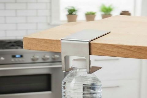 YAPIŞKANLI PASLANMAZ ÇELİK TEZGAH ALTI ŞİŞE TUTUCU, GÜMÜŞ GRİ, 8X8X8 CM