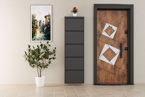 LİNEA METAL AYAKKABILIK, ANTRASİT, 5 KAPAKLI