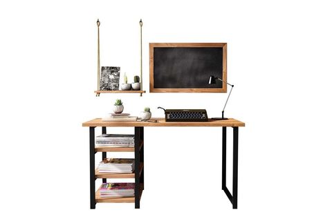 WOODESK MASİF ÜÇLÜ ÇALIŞMA MASASI TAKIMI, TİK RENK, CPT4606 140