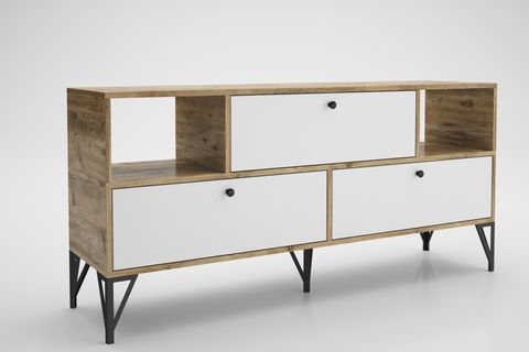 MİA TV ÜNİTESİ, ATLANTİK ÇAM BEYAZ, 160 CM