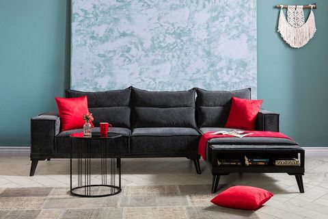 KRAFT DİNLENME KÖŞE KOLTUK TAKIMI, ANTRASİT, SAĞ KÖŞE