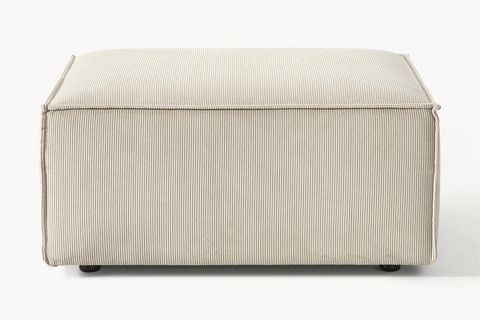 LENA KADİFE FİTİLLİ PUF, BEYAZ