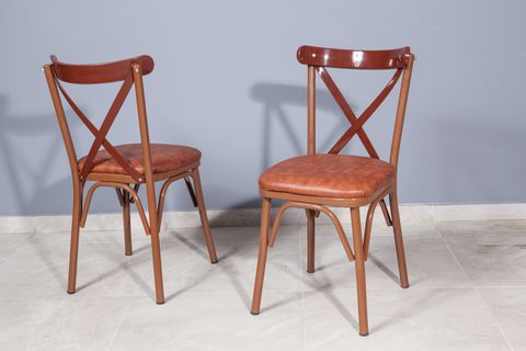SMART MASA VE BAHAR ÇAPRAZ SANDALYE TAKIMI, CEVİZ, 70X110