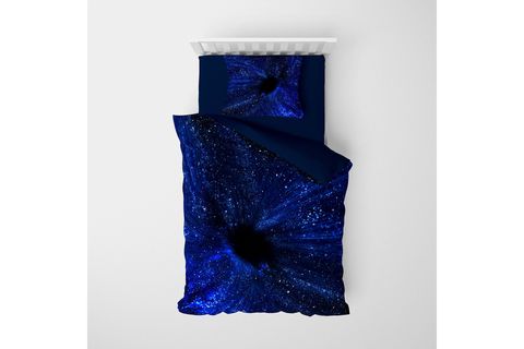 MONOHOME BLUE NİGHT 3D TEK KİŞİLİK NEVRESİM TAKIMI, PAMUK SATEN, 160X220 CM