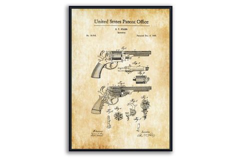 AHŞAP ÇERÇEVELİ VİNTAGE TABLO SETİ, GUNS 1, 50X70