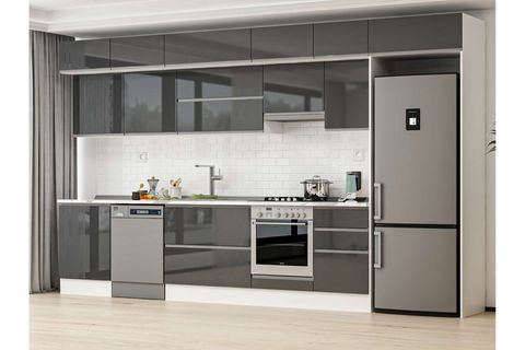 ALVİNKA 400X240 CM MUTFAK DOLABI, MB E90S60S50 1 ANTRASİT SUNTALAM