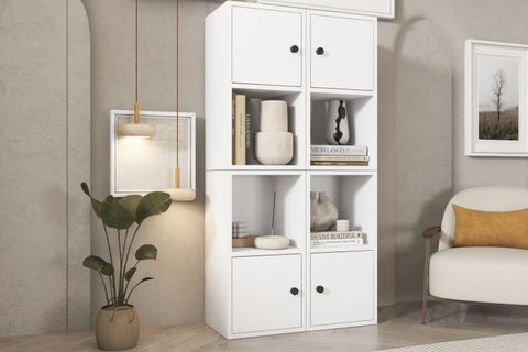 LEKSA 4 KAPAKLI RAFLI KİTAPLIK 65 CM BEYAZ KTP-1034-Ç