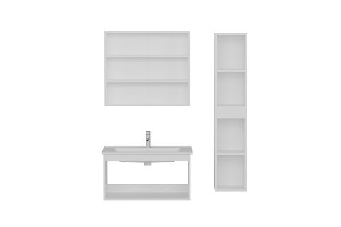 NİKA BANYO DOLABI AS2K12, BEYAZ ANTRASİT, 85 CM