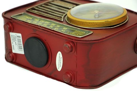 DEKORATİF METAL RADYO SAATLİ KUMBARA C0311