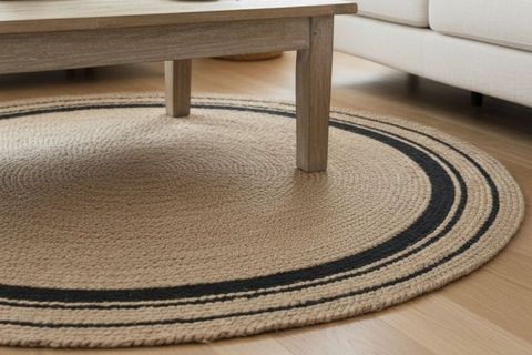 SAHARA YUVARLAK MODEL HALI, NATURAL SİYAH, 120 CM