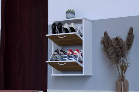 UMAY ASMA 52 CM 2 DÜŞER KAPAKLI AYAKKABILIK, CEVİZ