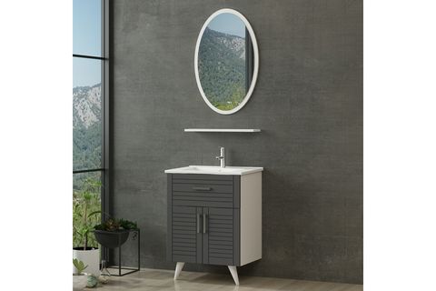 VERA BANYO DOLABI 65CM AY2K1Ç 1EA1R ETJ BEYAZ ANTRASİT